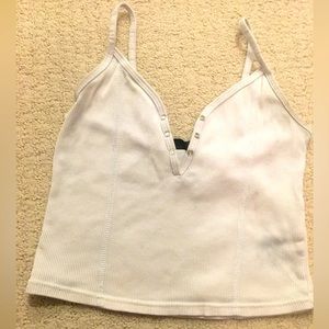 🔥3/$25🔥Topshop🔻White Spaghetti Strap Button Down Crop Camisole
